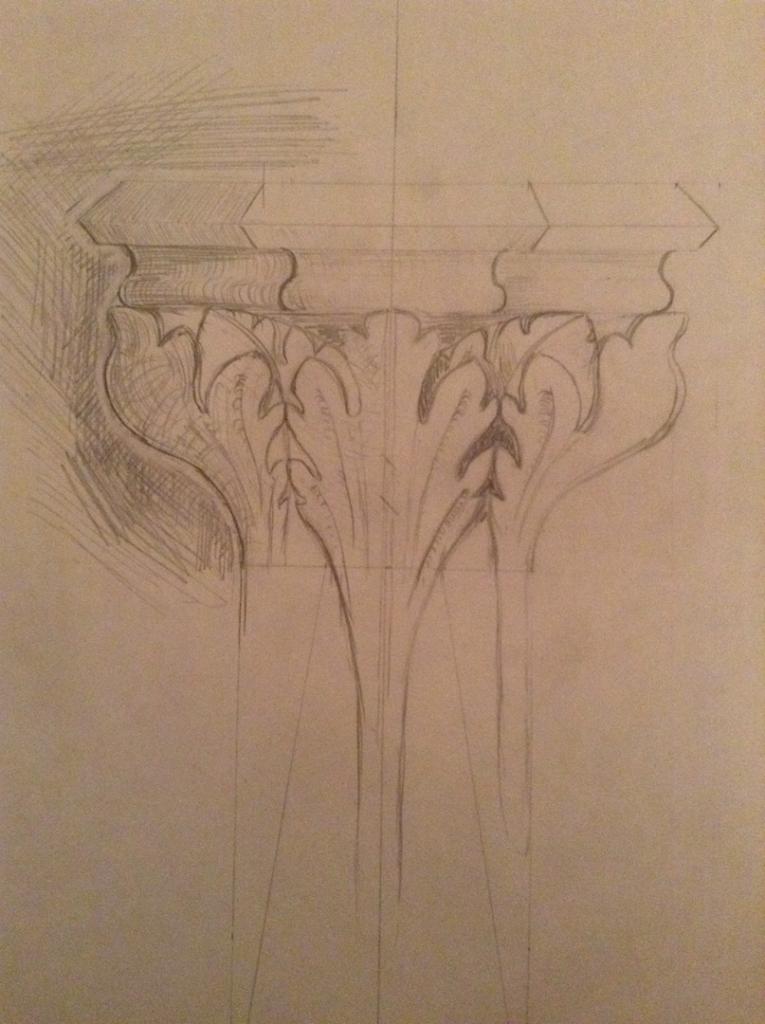 Dessin du piédestal central