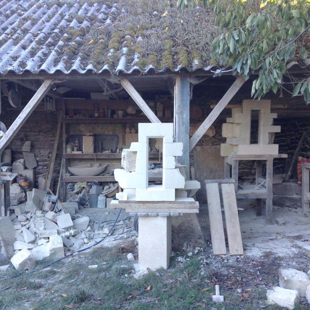 Carving of the windows at the workshop